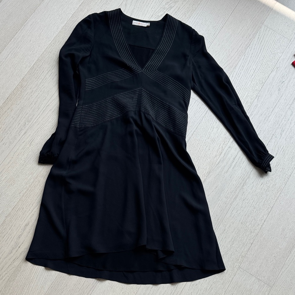 Tory Burch Black Long Sleeve V-Neck Dress for Work